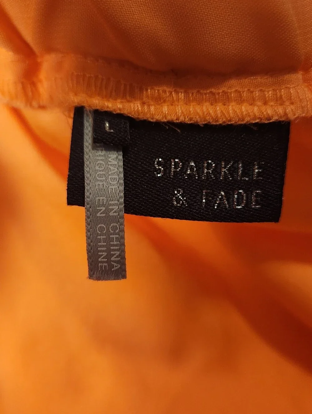 Urban Outfitters Sparkle & Fade Bright Neon Orange Mini Skirt Large L EUC